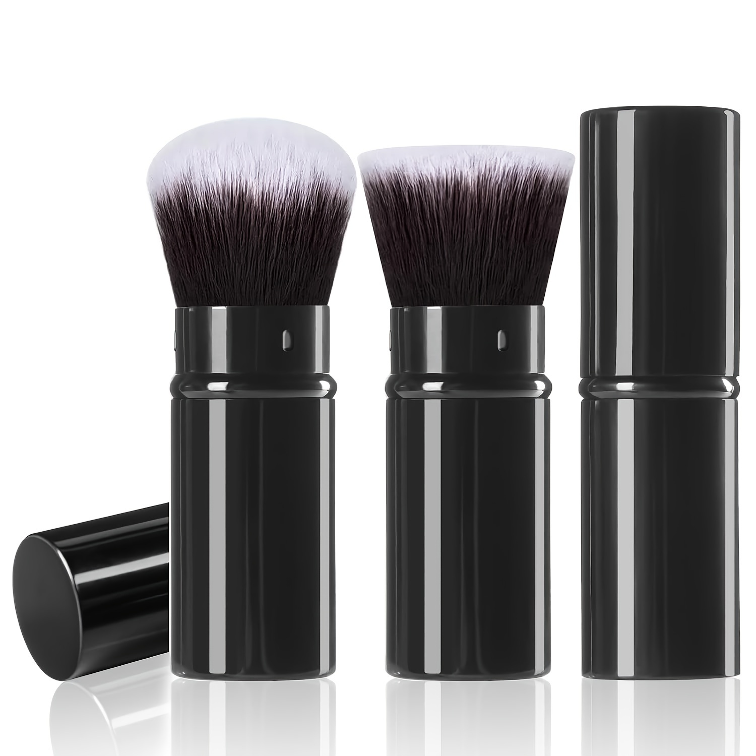 

Flawless On-the-go Skin: Sleek Retractable Kabuki Brush For Seamless Blending & Oil-free Application, Perfect For All Skin Typemakeup Brush - Compact, Multifunctional