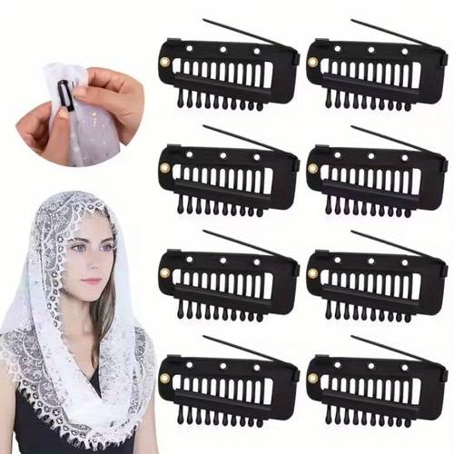 set of 8 safety pins for muslim womens hijabs made of durable stainless steel designed to hold scarves and dupattas in place