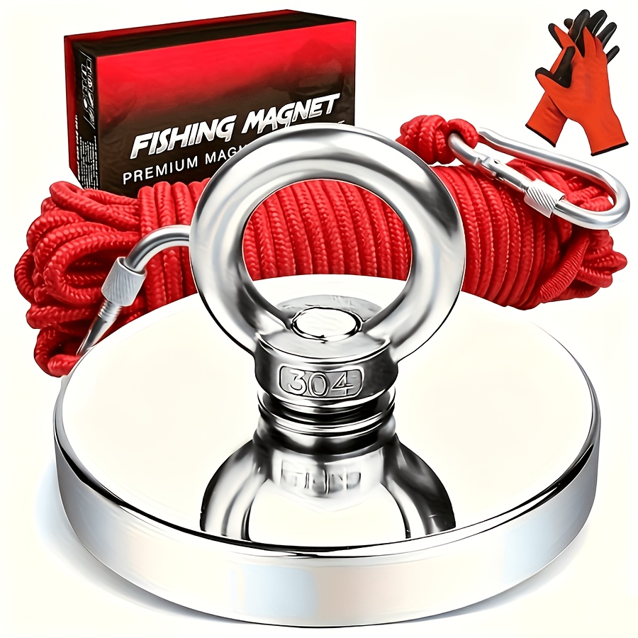 1500   pulling   fishing set   neodymium durable rope carabiner gloves and 304 thread locker   high quality river recycling and magnetic fishing magnets with ropes a magnet tool suitable for outdoor use