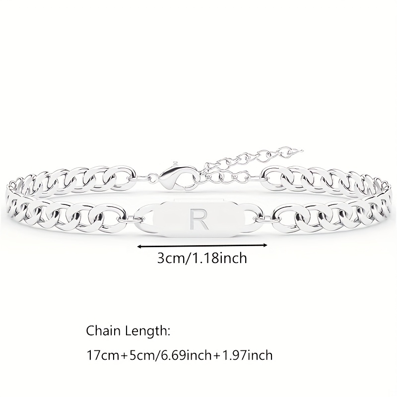 Custom Name 304L Stainless Steel Cuban Chain Bracelet