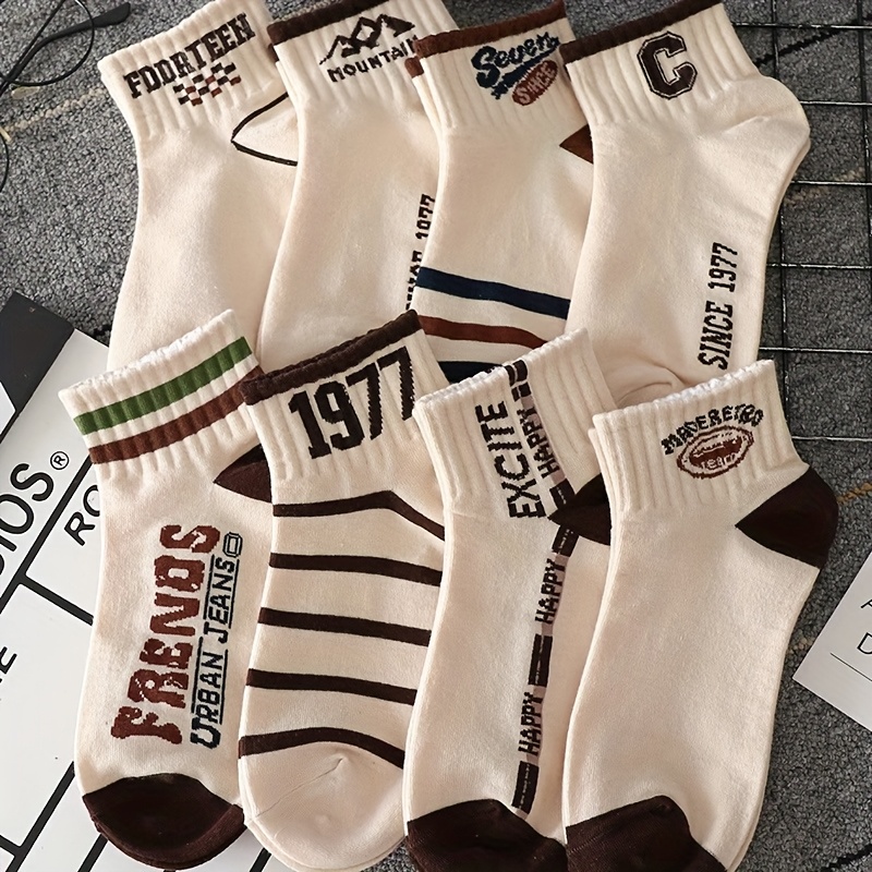 E-shop Herrensocken, Meurald Retro Socken Herren Kurze Socken Frühling Sommer Style American Ins Trendige Sport Socken Schweißabsorbierend Anti-Geruch