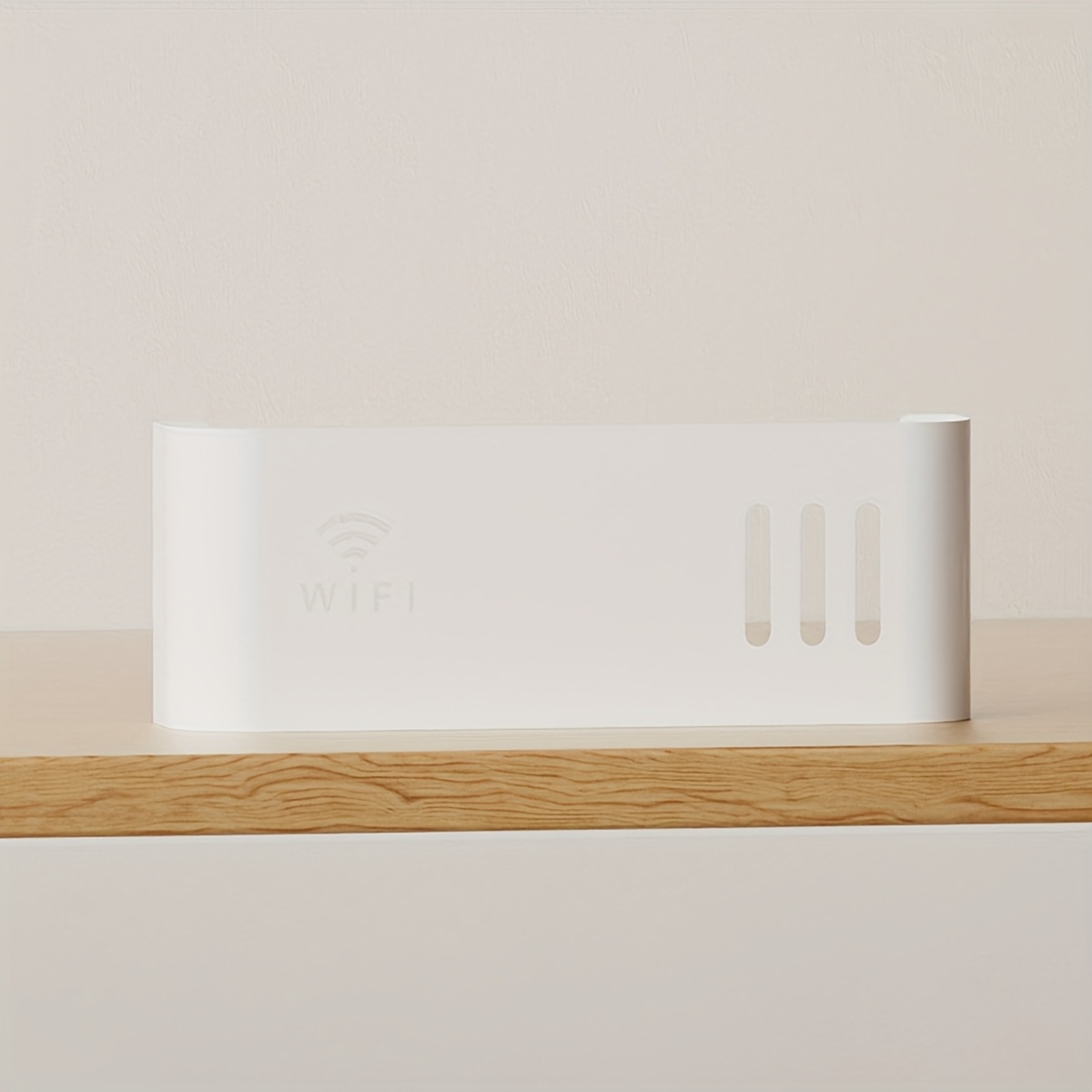 1pc Wifi Router Plastic Storage Box, Wall-mounted No Drilling Required, Suitable For Walls And Desktops, Utility Racks
