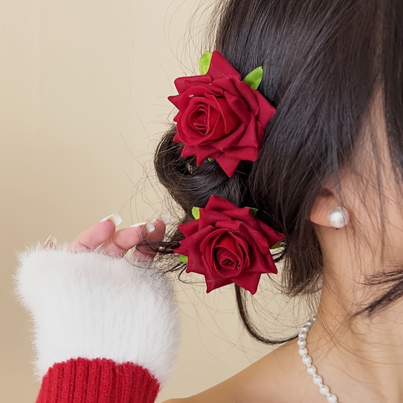 2pcs vintage romantic rose hair clip brooch bohemian rich  display picture 1