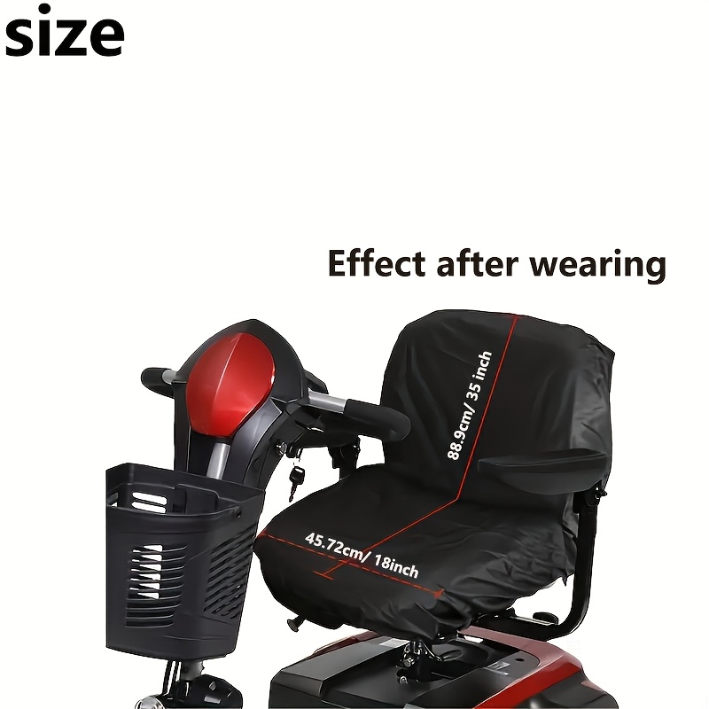 Black Protective Cover For Electric Wheelchair, Elastic And Suitable For Mobility Scooters