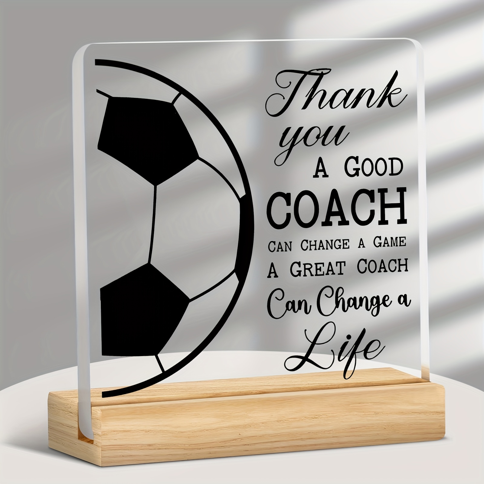 TEMU 2d Flat Print, 1pc, "thank You " Ornament With Football Design - "thank You " Text - Ideal Gift For Teacher's Day, Father's Day, Graduation
