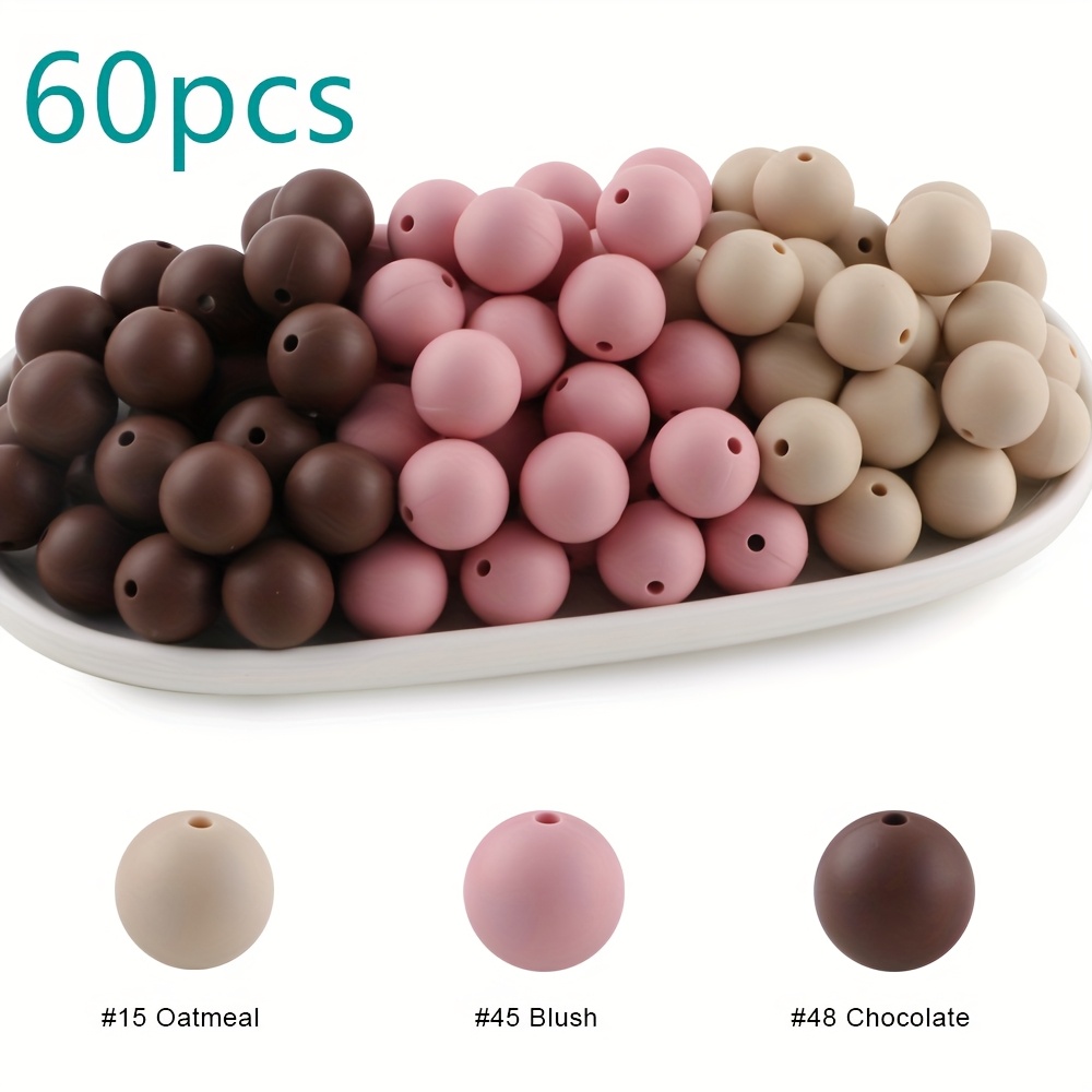 Image of 9/12/15mm Silicone Solid Color Round Beads Used For Diy Bead Pens, Keychains, Bags, Pendants, Etc. Beads&bead Accessories