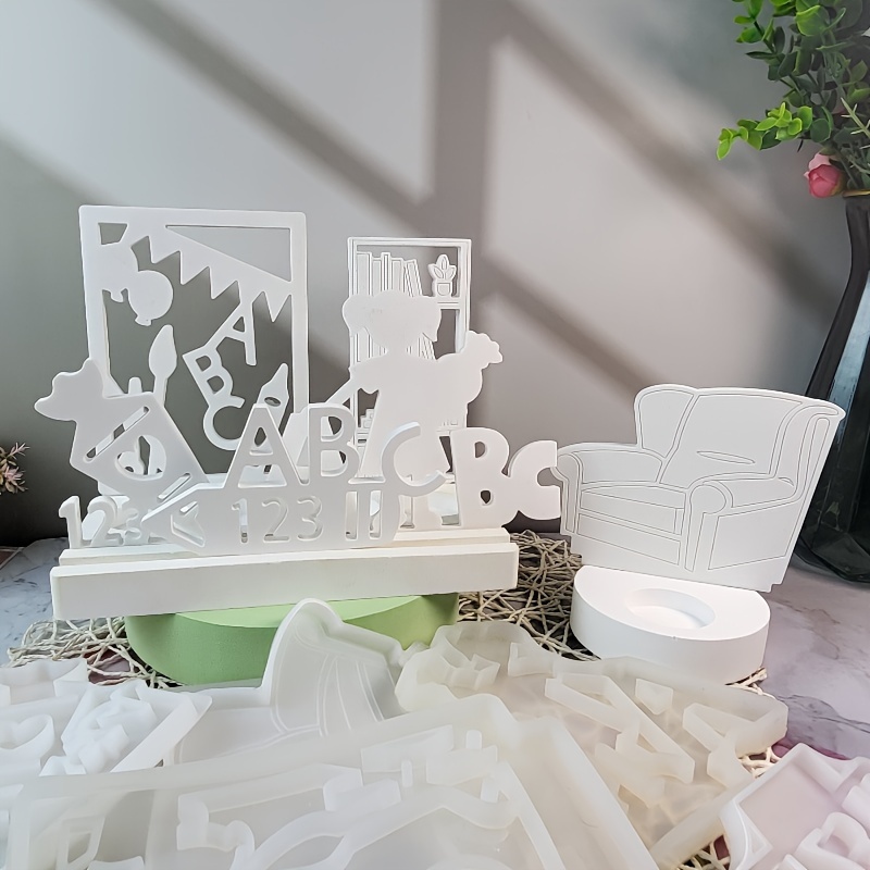 

Alphabet Learning Set: Diy Resin Candle Holders With Silicone Molds - Perfect For Home Decor And Gifts