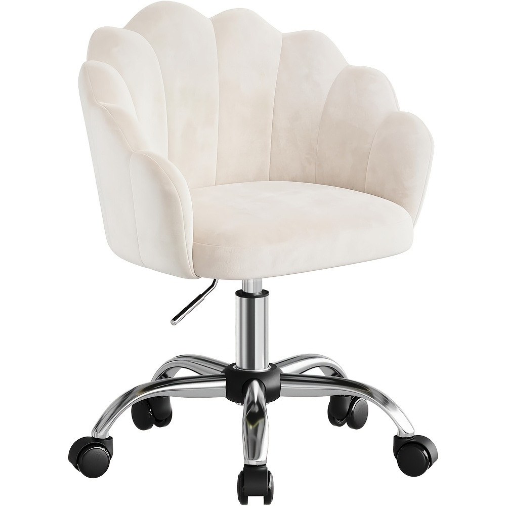 Home Office Chairs, Dressing Chairs, Petal-shaped Backrest, Swivel Chairs With Castors, Height-adjustable Office Chairs, Suitable For Studies And Bedrooms