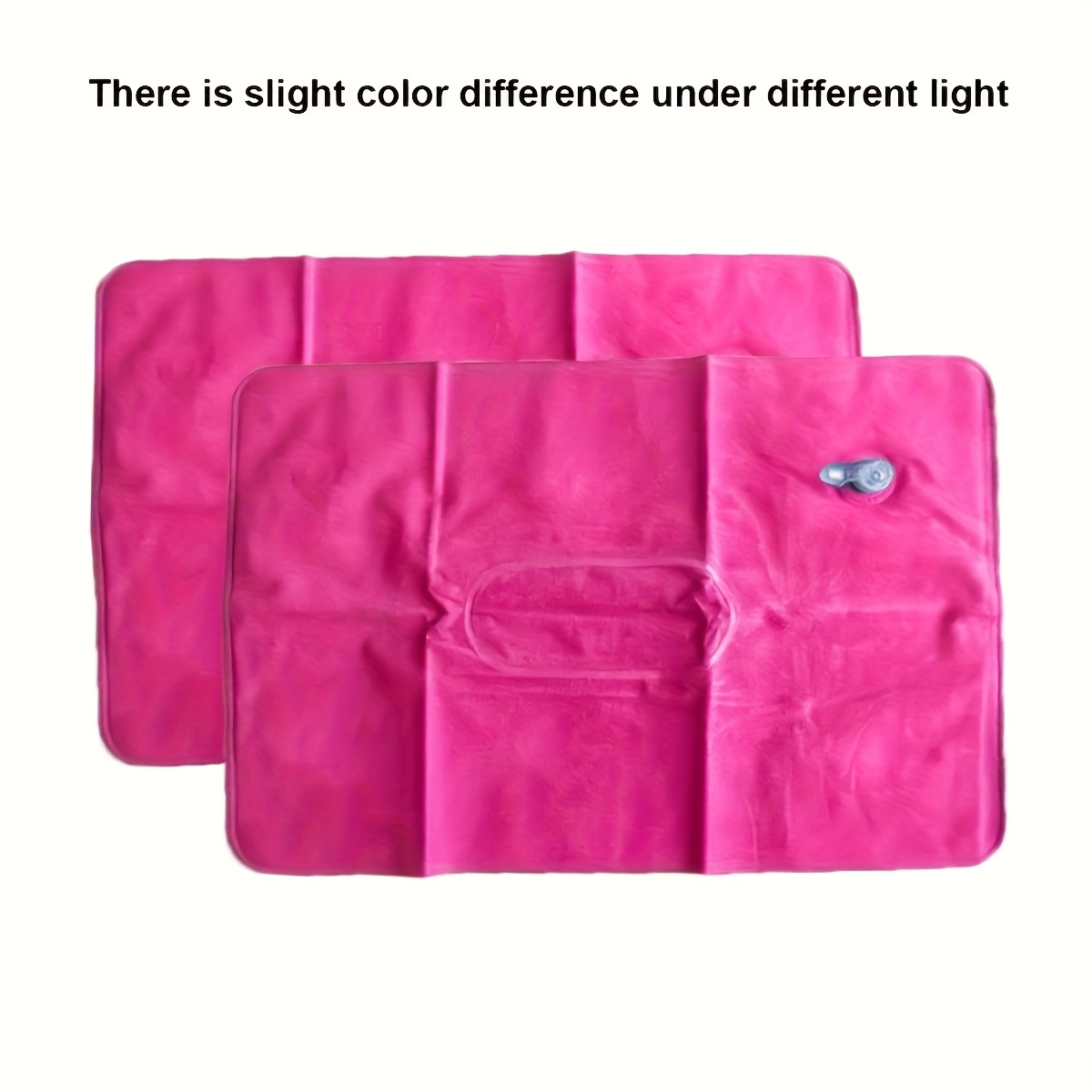 TEMU 2pcs Portable Travel Inflatable Pillow - Foldable Travel Essentials, Supports Neck And Lumbar For Office, Car, Camping, Hiking And Napping, Neck