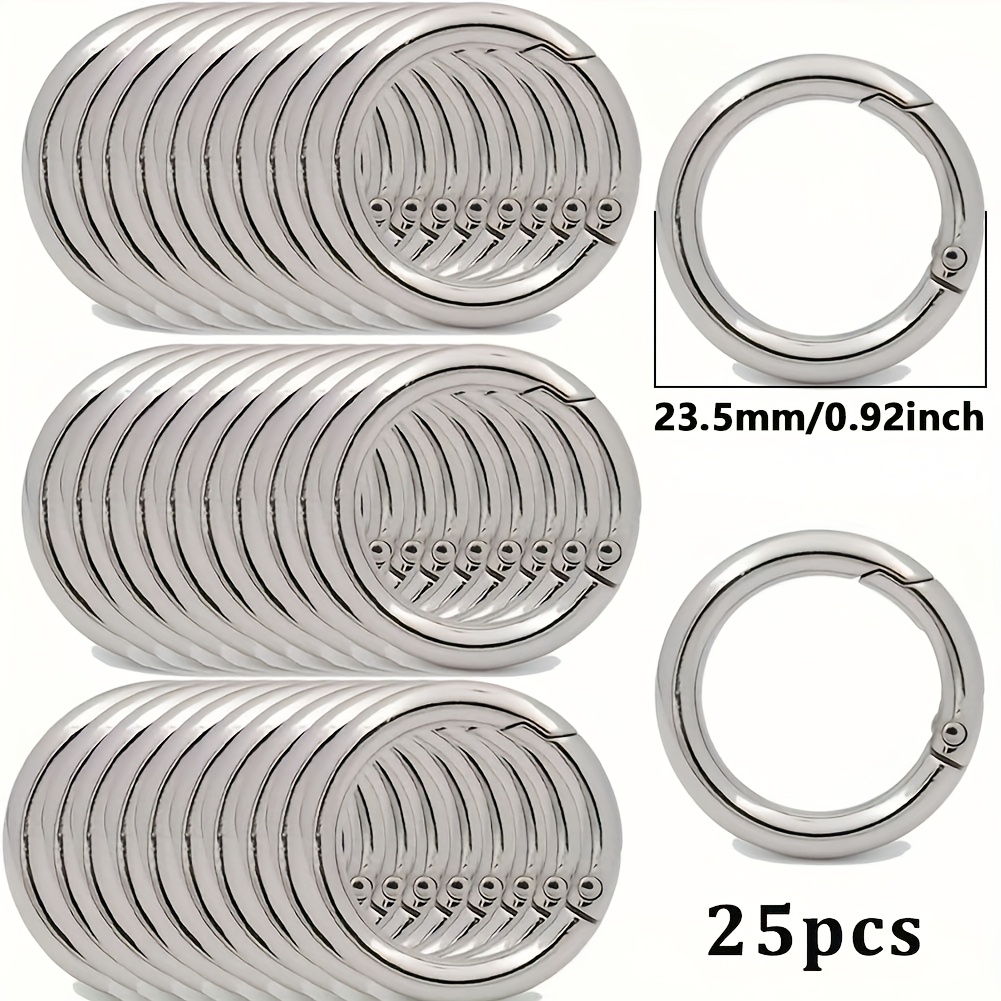 TEMU 23,5 mm [25 Chiusure a Molla a O-Ring in Metallo] 25 pz/Lotto O-Ring a Molla, Ganci a , Chiusure a Molla, Apribili, Chiusure Tonde, Portachiavi,