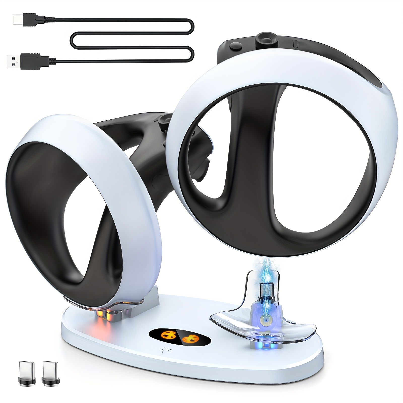 Charging Station For Psvr2 Sense Controller, Charger Dock With 2 Magnetic Type-c Connectors And Led Indicator, Psvr2 Accessories
