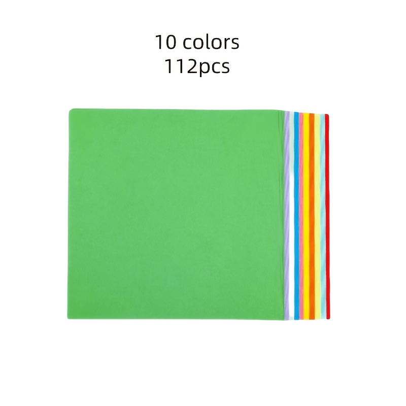 TEMU 112 Sheets Of 10- Solid-color Thick Paper, Heavy-duty Cardboard, Sturdy Square Paper, Suitable For Origami, Scrapbooking, And Personal