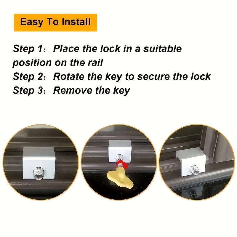 Sliding Window Locks with Key, Aluminum Alloy Security Lock