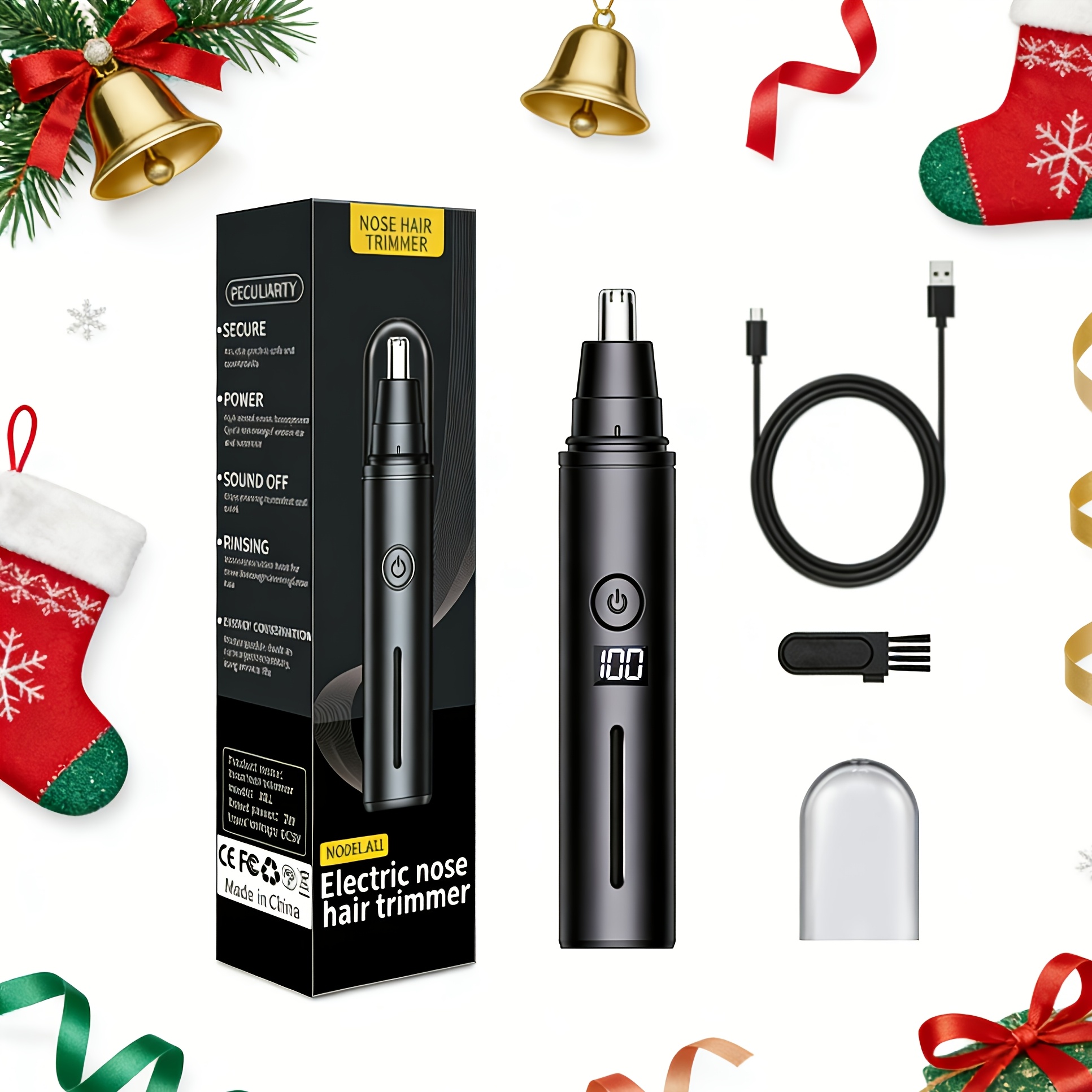 Image of Led Display Ear And Nose Hair Trimmer Clipper For Men Women,usb Rechargeable Eyebrow & Facial Hair Trimmer With Powerful Motor And Dual-edge