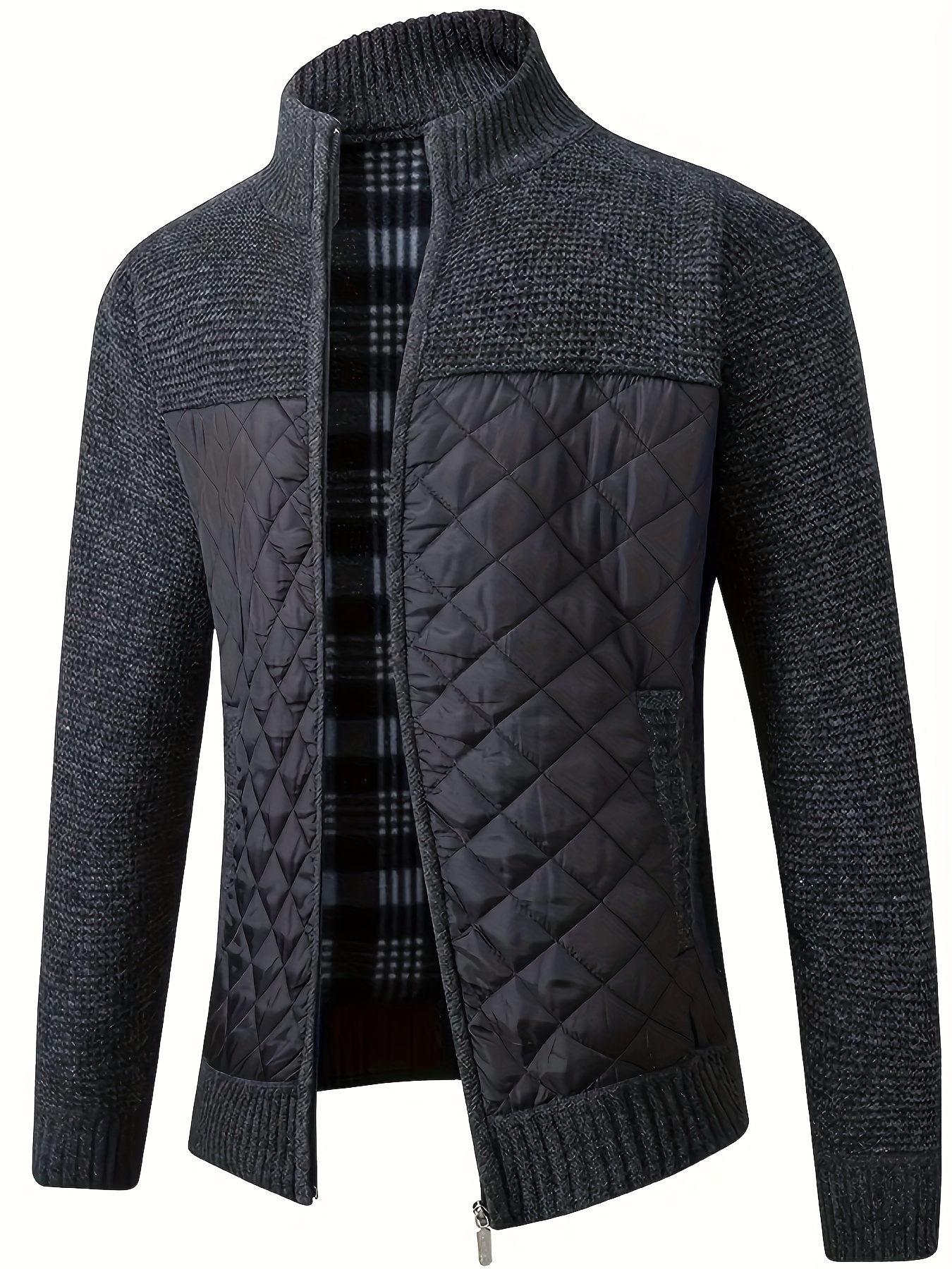 Autumn Men's Knitted Sweater Jacket Thick Vest Sweater Jacket Men's Fashion Zipper Jacket