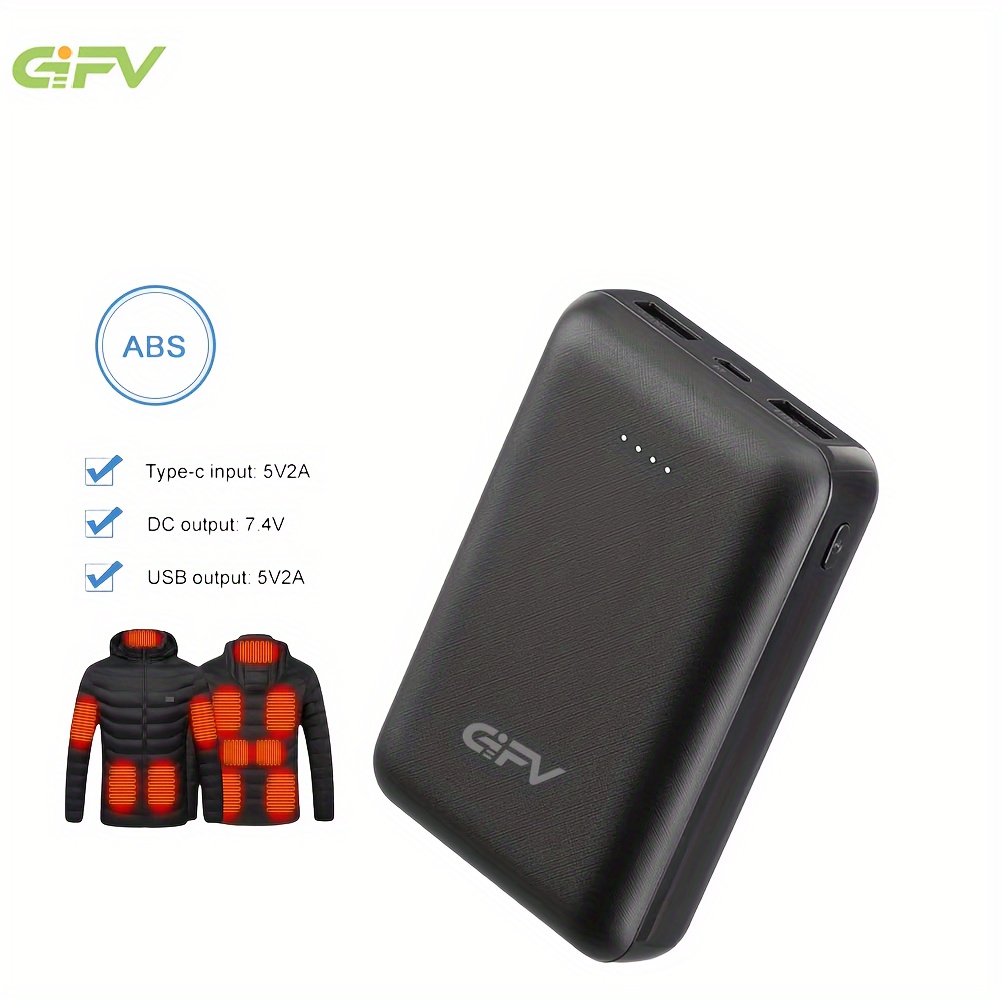 

1/2pcs 10000mah Power Bank Portable Charger 5v 2a Fast Charging Battery For Heating Vest Jacket Scarf Socks Gloves