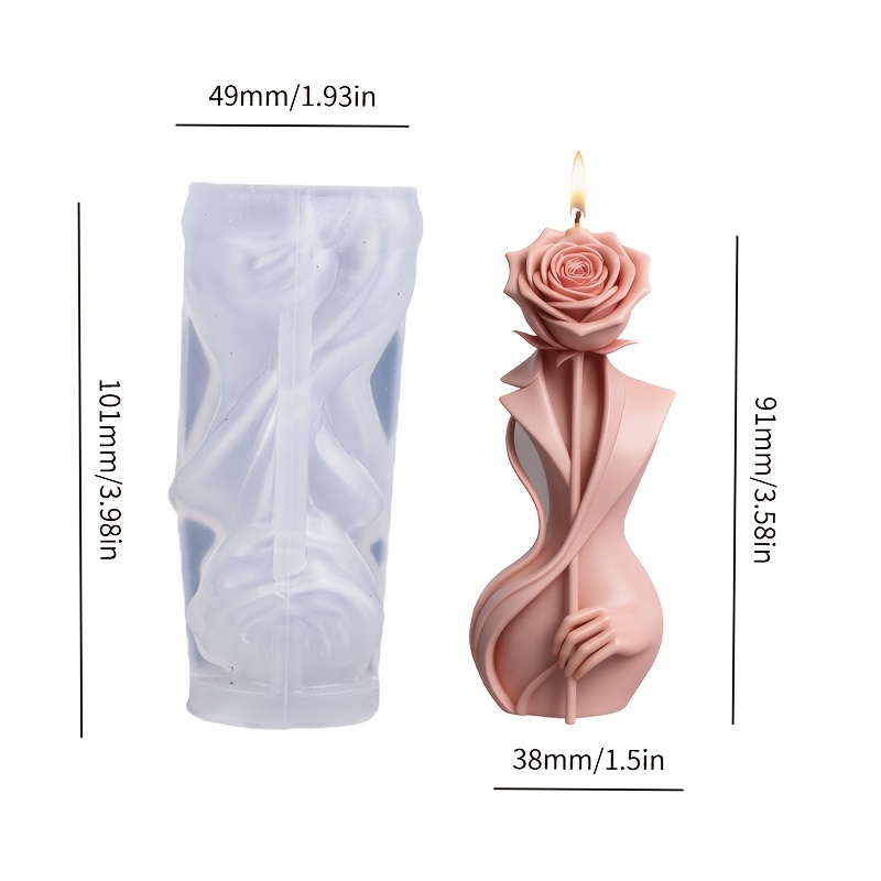 E-shop Resin-Silikonform: Eine romantische Rose-Gentleman-Kerzen-Silikonform, die die geschichteten Details von Rosenblättern einfängt. Hergestellt aus
