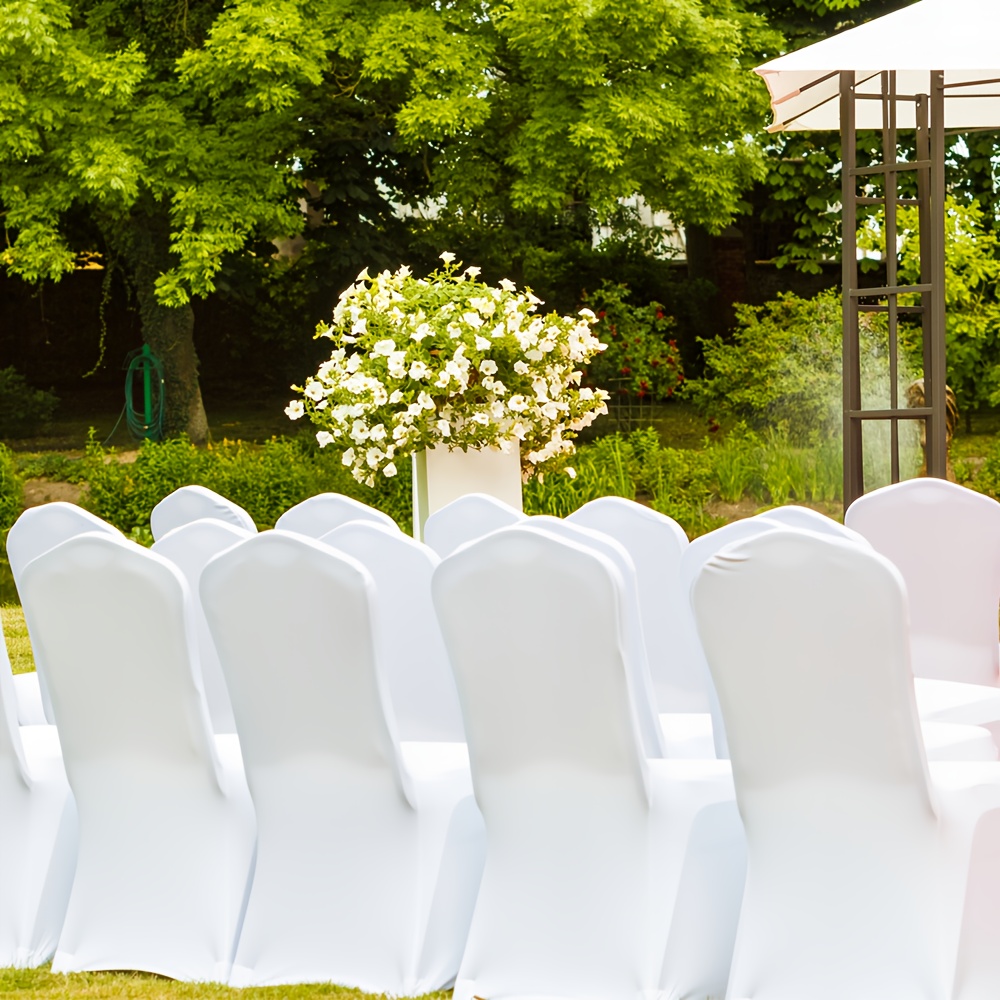 TEMU 10pcs Stretch Chair Cover Set, Stretchable Wedding, Party, Banquet Chair Protectors, Elegant And Durable Chair Covers, Suitable For Hotel