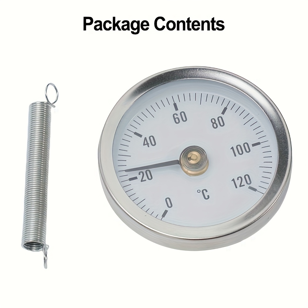TEMU Boiler Pipe Thermometer, Stainless Steel Pipe Thermometer, Oven Thermometer, Used For Fireplaces And Outdoor .