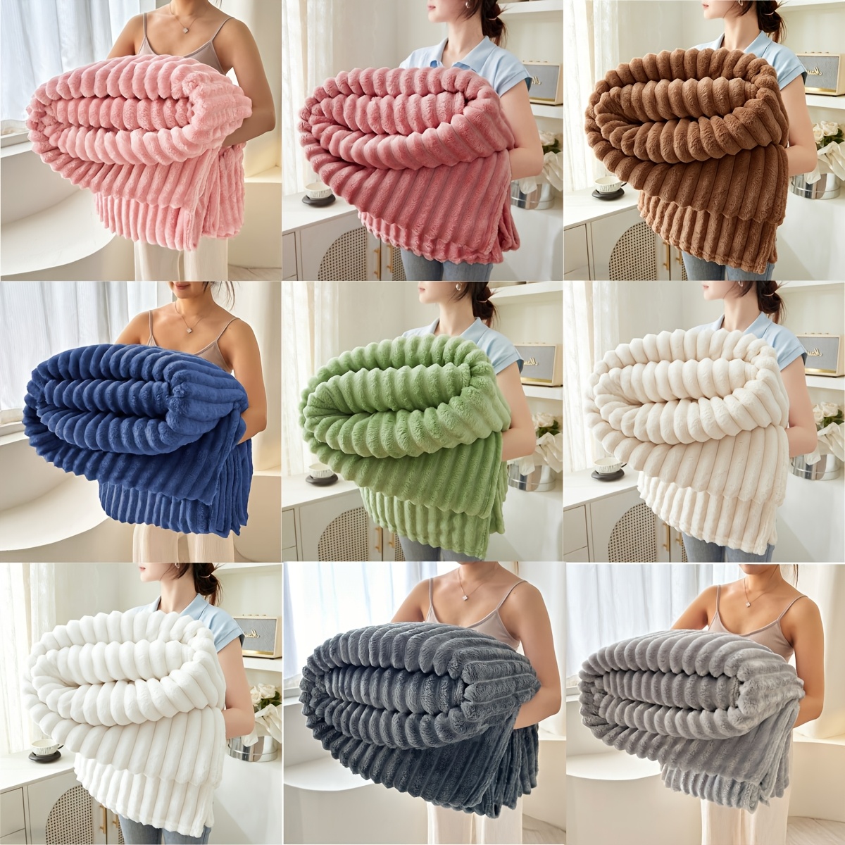 striped plush blanket suitable for   without pillowcases or padding quick heating in autumn and winter sofa pet bed multifunctional bedding and home decoration comfortable plush fabric machine washable christmas gift suitable for