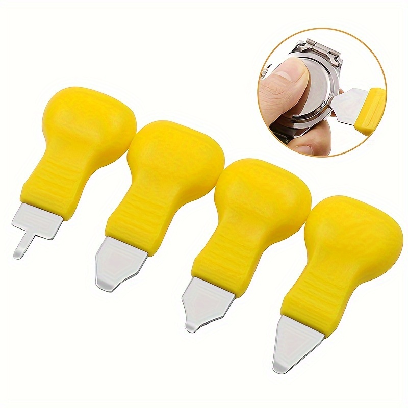 

1pc Plastic Watch Back Cover - Portable Gourd-shaped Repair Tool With Yellow Handle For Home & Professional Use, Watch Repair Tool|gourdshaped Design|metal Blade