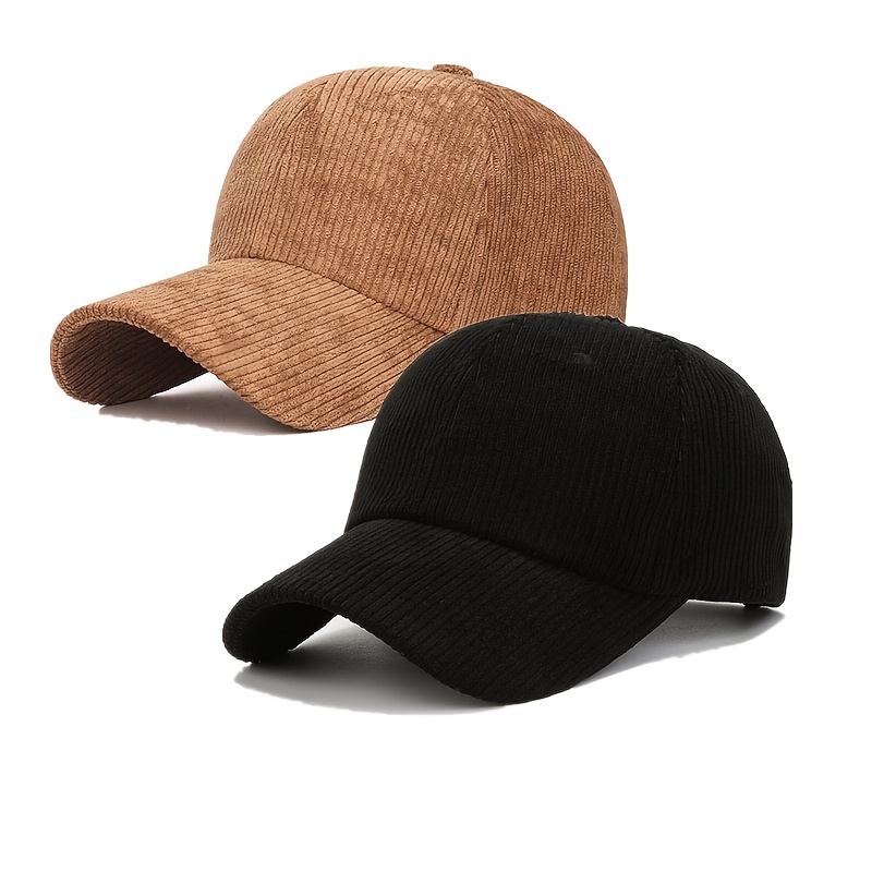TEMU Lot de 2 Casquettes de Baseball Snapback Réglables pour Hommes et Femmes - Casquette Unisexe en Sergé avec Sangle Réglable, Convient pour Air,