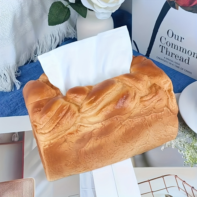 1pc creative simulation bread design plastic tissue box rack square design   tissue dispenser suitable for home car living room and restaurant decoration Product details 4