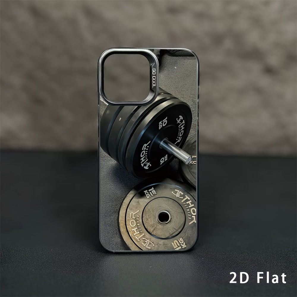 TEMU Phone Case: 2dflat Fashion Industrial Barbell Plate , A Durable Drop-proof Phone Case, Suitable For Iphone 17 16 15 14 13 12 Pro Series, Unisex