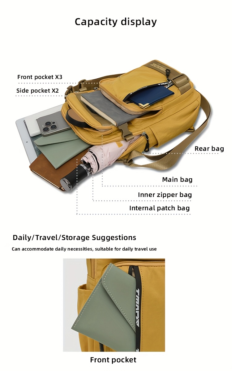 unisex chest backpack large capacity convertible crossbody handheld waist pack with multiple compartments padded shoulder straps waist clip for outdoor hiking gym travel durable casual outdoor bag 18 colors backpack for travel hiking essentials stylish outdoor gear secure zipper closure details 12