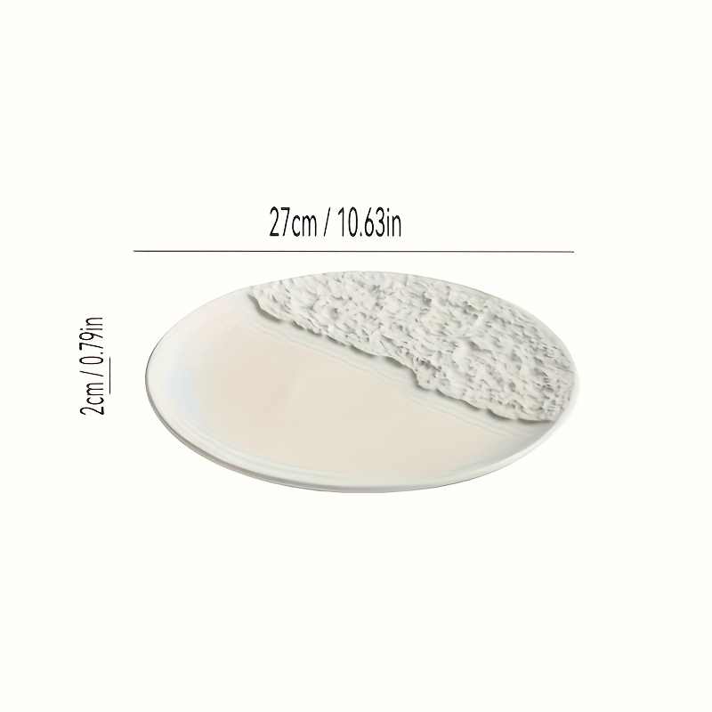 4pcs Elegant Ceramic Dinner Plates with Rock Texture - Textured Round Plate Suitable for Family Dining, Restaurants, Weddings & Gifts - Durable Ceramic Plates for Main Course Presentation, Table Setting