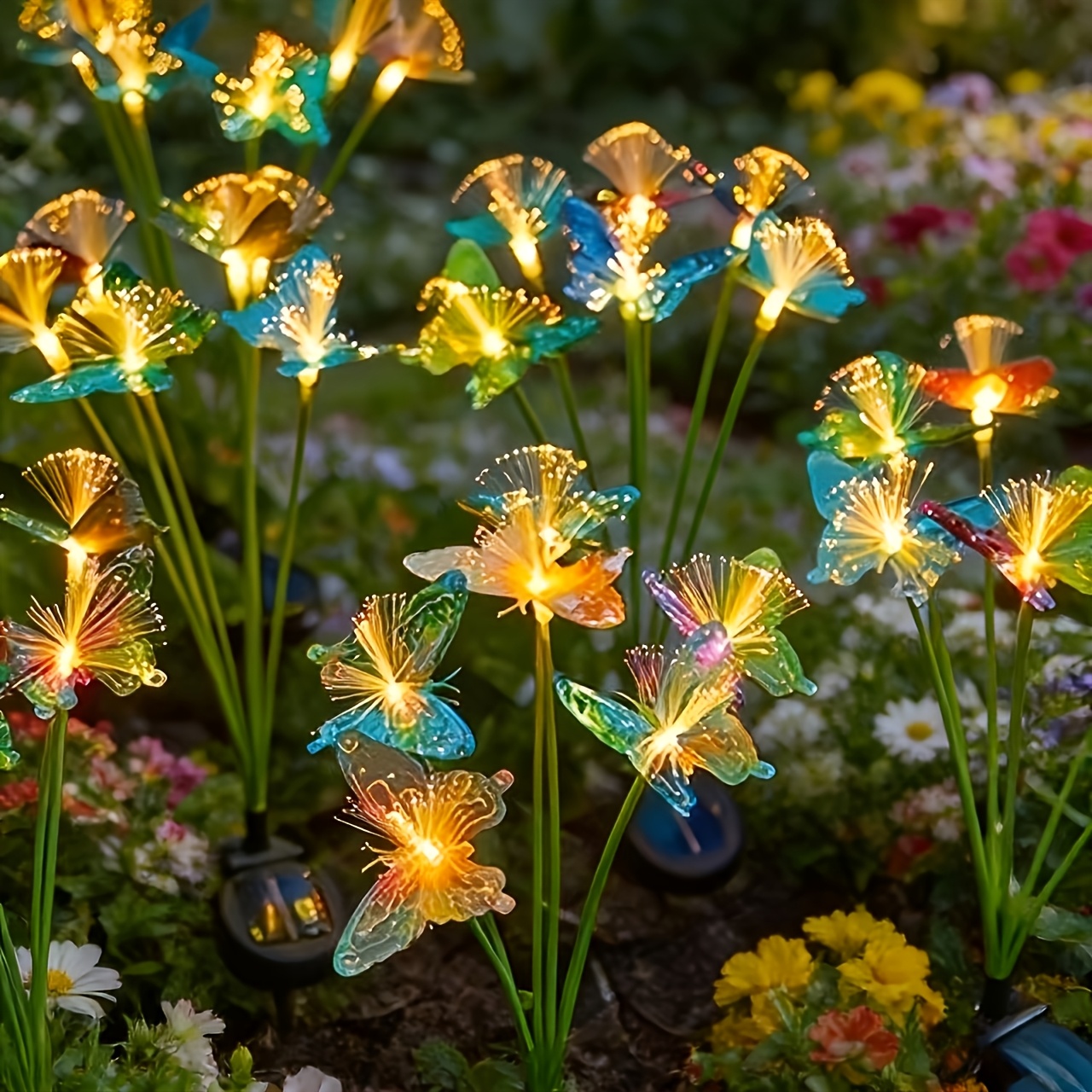 Outdoor Decorative Lighting Courtyards Solar Powered Fiber