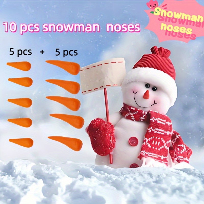 

10pcs Plastic Snowman Noses For Outdoor Winter Activities, Christmas Holiday Decoration, And Snowman Building Accessories