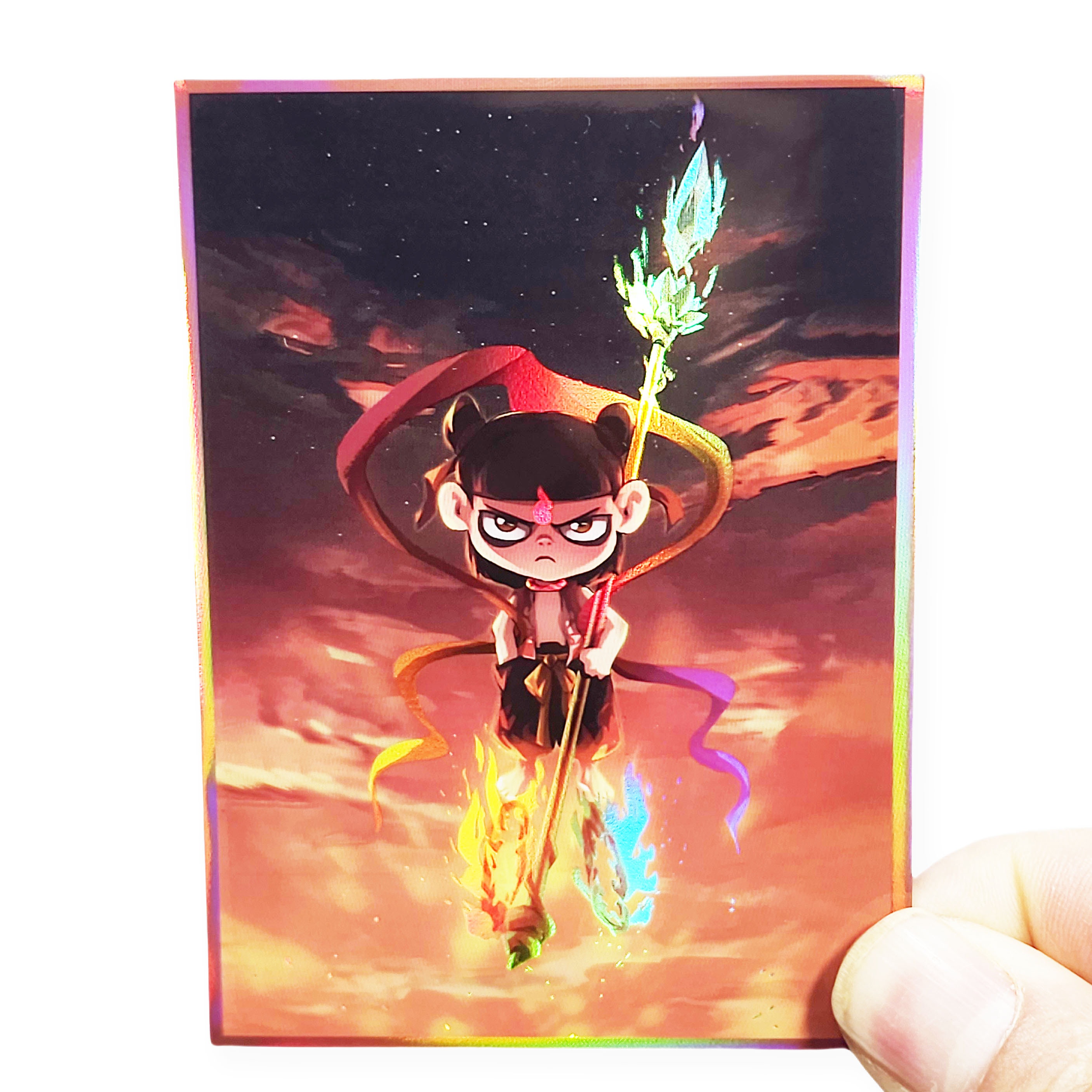 60ct holographic anime art trading card sleeves 67x92mm - Temu Australia
