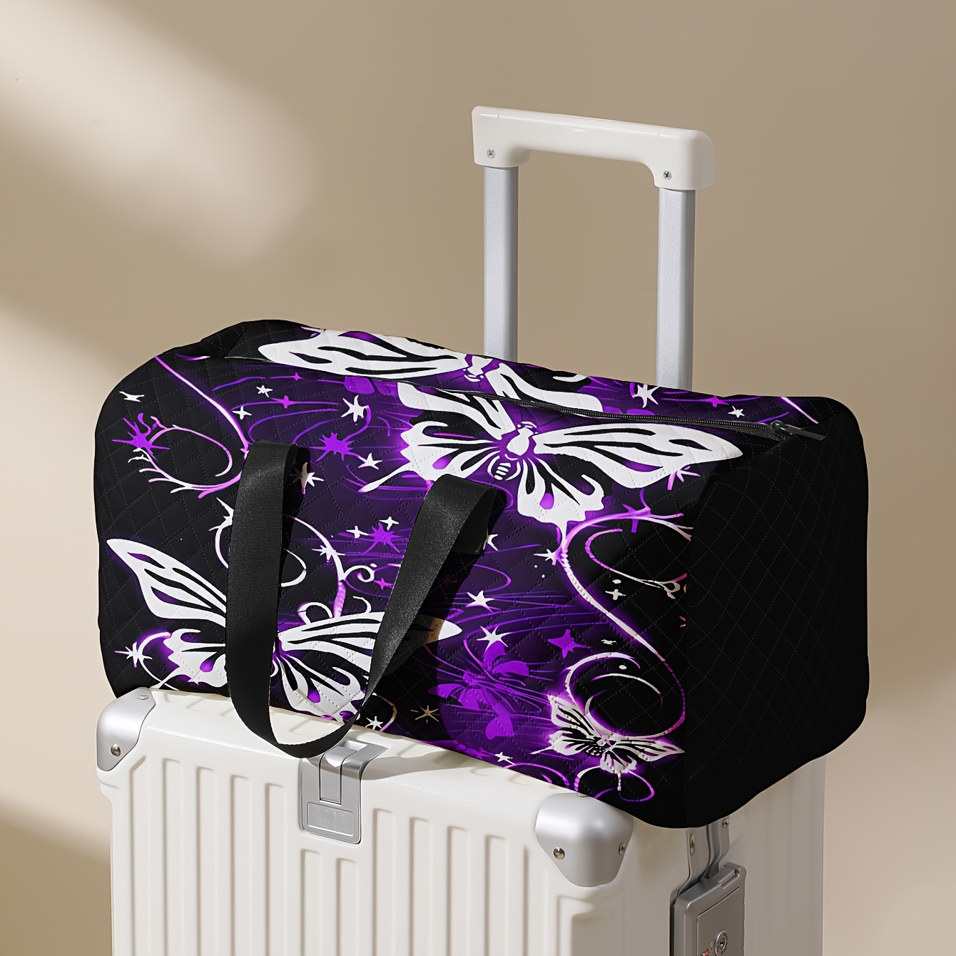 

Print Handbag - Spacious & Polyester, Travel, Yoga & Use With Shoe Compartment