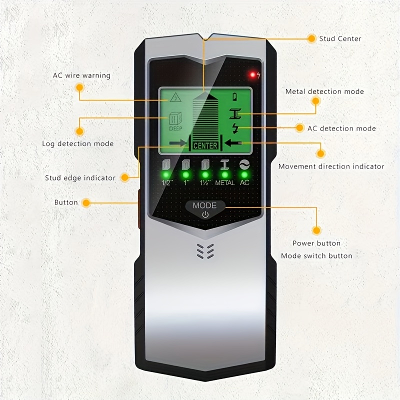5-in-1 Pozicionavimo įrankis – su išmaniuoju lustu ir aukštos raiškos LCD ekranu, idealus medienos centrų ir kraštų, kabelių, metalinių laikiklių ir vamzdžių jungčių pozicionavimui. Puikus įrankis atostogų renovacijoms