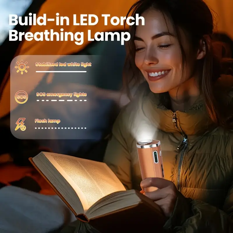 5000mah rechargeable hand warmer 3pcs usb c settings 3 uses emergency lighting flashlight electric hand warmer portable charger holiday and birthday gift women men outdoor sports essentials Product details 3