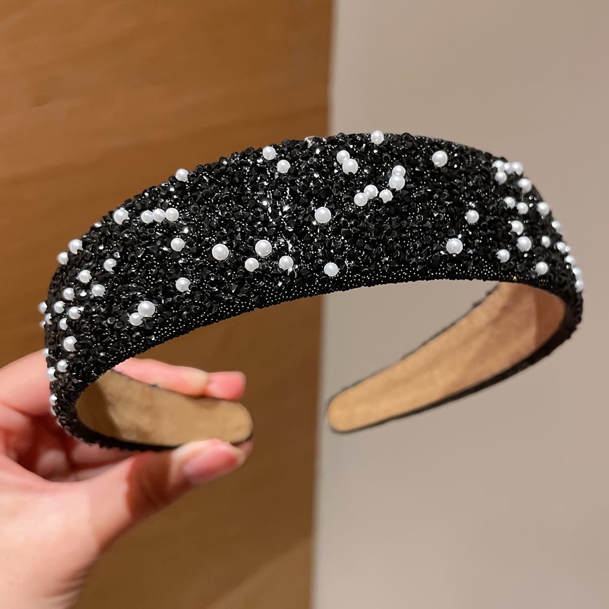 TEMU 1pc Lemon Love Women's Rhinestone & Headband - Wide Hair Suitable For Parties, Weddings, Prom, Birthdays | Elegant Hairpiece For High Forehead,
