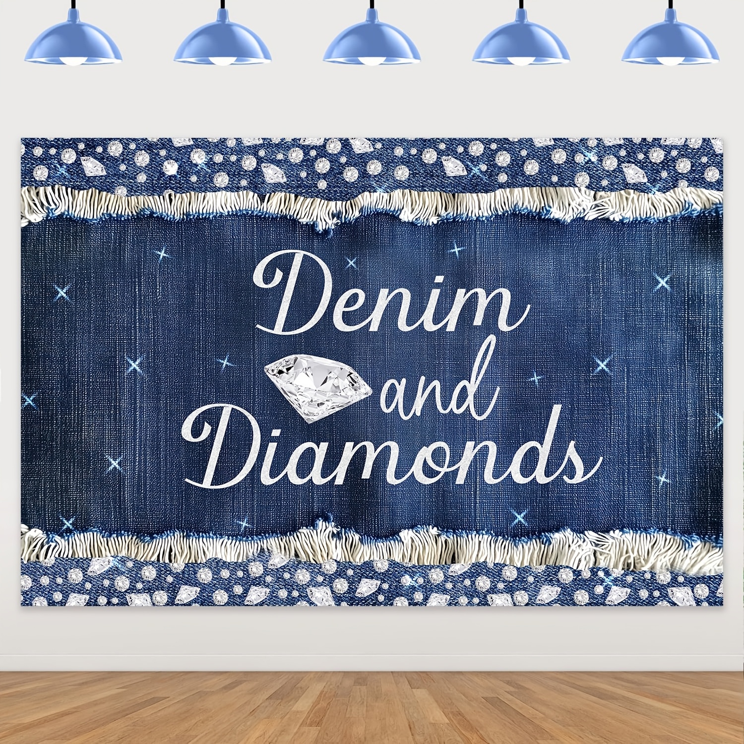 TEMU Denim And Diamonds Party Decorations Denim Diamonds Backdrop For Bachelorette Party Denim Decorations For Party Denim Photography Background For