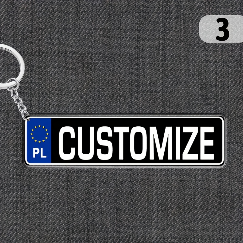 TEMU 2d Flat - Customizable Acrylic Keychain With A Polish Theme, Measuring 8cm X 2cm. No Power Source Required. Personalize Your Text. Suitable For