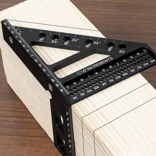 precision 45 90 degree aluminum alloy multi angle measuring ruler high woodworking square protractor with clear scale durable metal construction for engineers carpenters