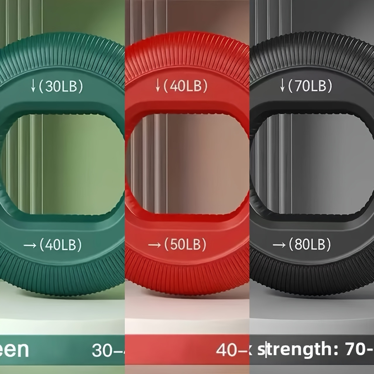 Image of 3pcs Set Of Silicone Finger Grip Training Rings In Different Weights, Suitable For Hand Training And Rehabilitation - Improve Grip Strength And Finger Flexibility, Portable Design, Multiple Colors