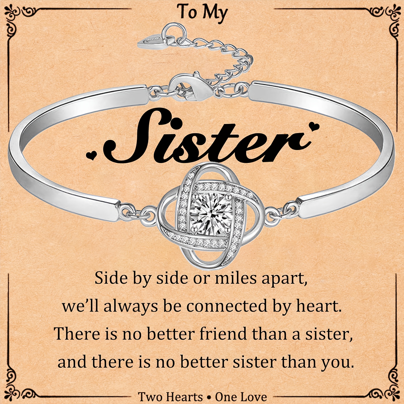 

2pcs Set Elegant 925 Sterling Silver Bracelets, Sisters, Friends, And - Ideal Gift For Anniversaries, Christmas, Thanksgiving, Valentine's Day, Birthdays, And Day