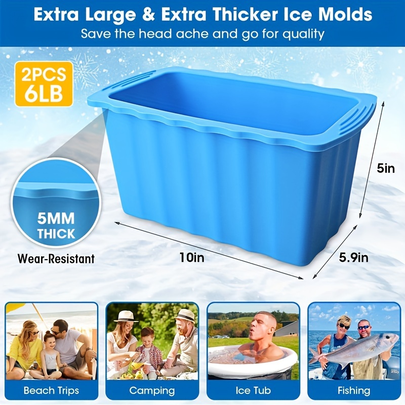 Ice Block Mold 7lbs Oversized Ice Cube Mold Ice Bath Tub - Temu