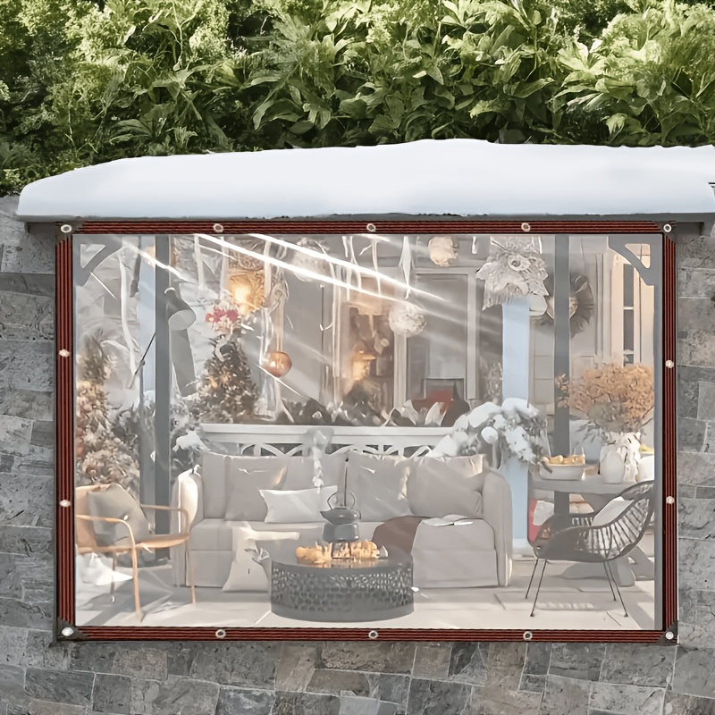 E-shop Schwerlast-Transparentplane, Dickes PVC-Material, Multifunktional – Regen-, Wind-, Schnee- Isolierschutz für Hof, Balkon, Haustierpflanzen