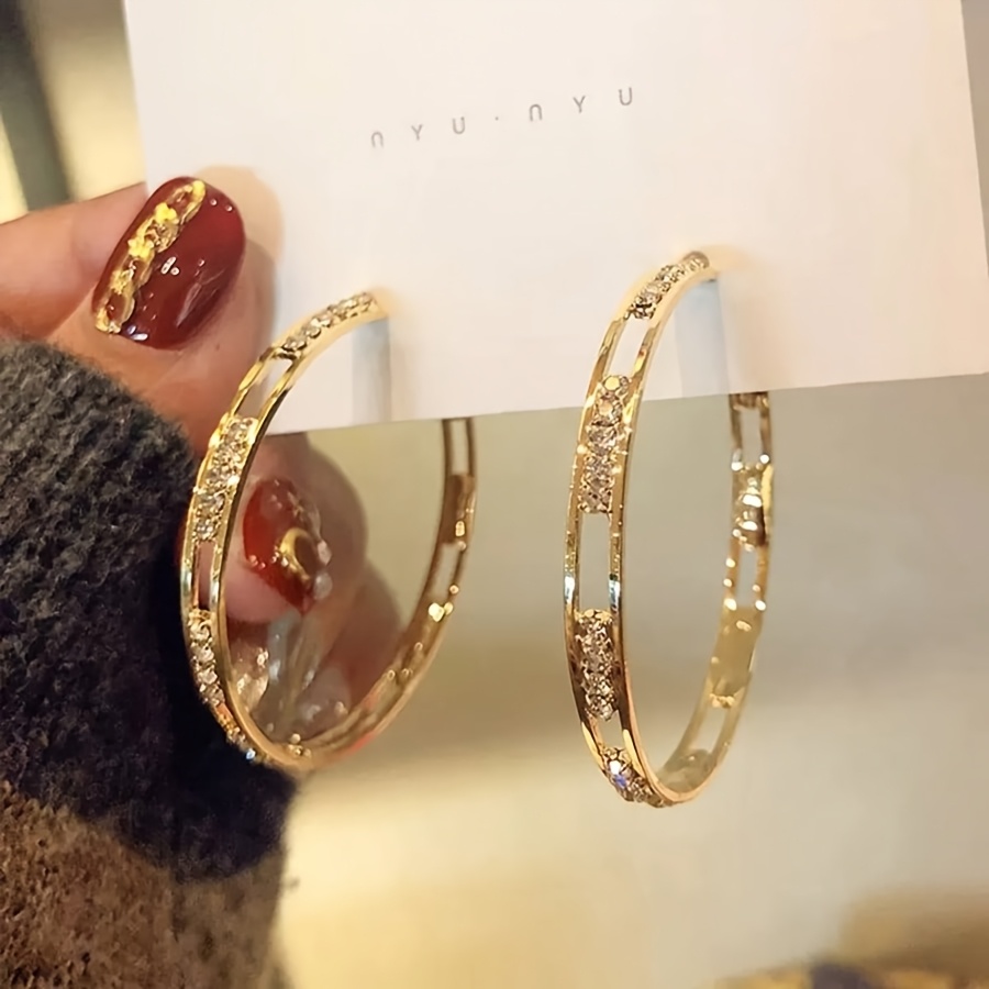 TEMU 1 paar eenvoudige strass-oorstekers in vintage-stijl, veelzijdig voor dagelijks woon-werkverkeer, hoogwaardige oorbellen met uitstraling voor