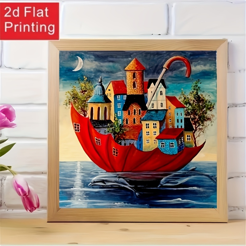 2d Flat Printing Diamond Painting Kit - Frameless - Perfect For Wall Decor