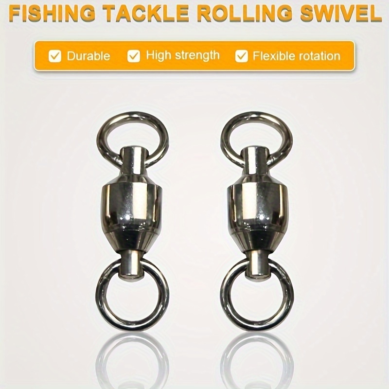 20/50/100pcs Fishing Swivels Rolling Ring Ball Bearing Solid Heavy Duty  #0-#10