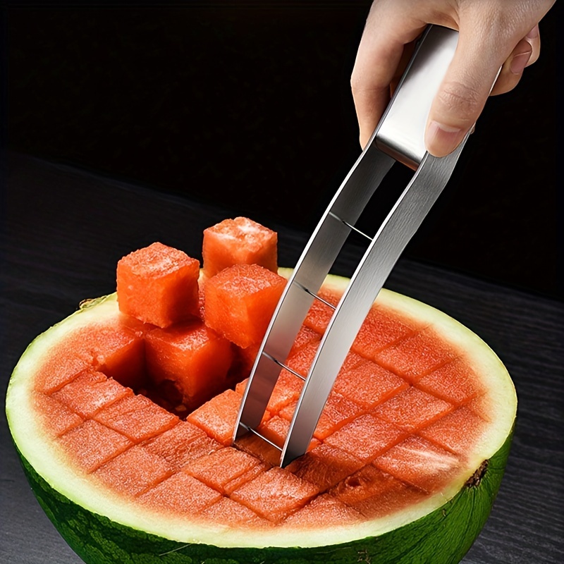 

1pc, Watermelon Slicer, Creative Watermelon Cutter, 304 Stainless Steel Watermelon Divider, Reusable Watermelon Slicer, Fruit Divider, Kitchen Gadgets, Kitchen Supplies, Kitchen Stuff
