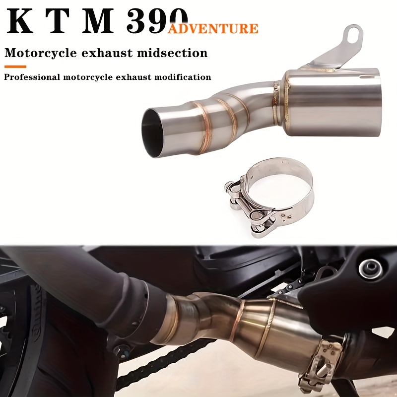 390 adventure stainless steel exhaust midsection no drums design professional motorcycle exhaust modification for original factory   road motorcycle upgrade sleek metallic     construction motorcycle accessories details 2
