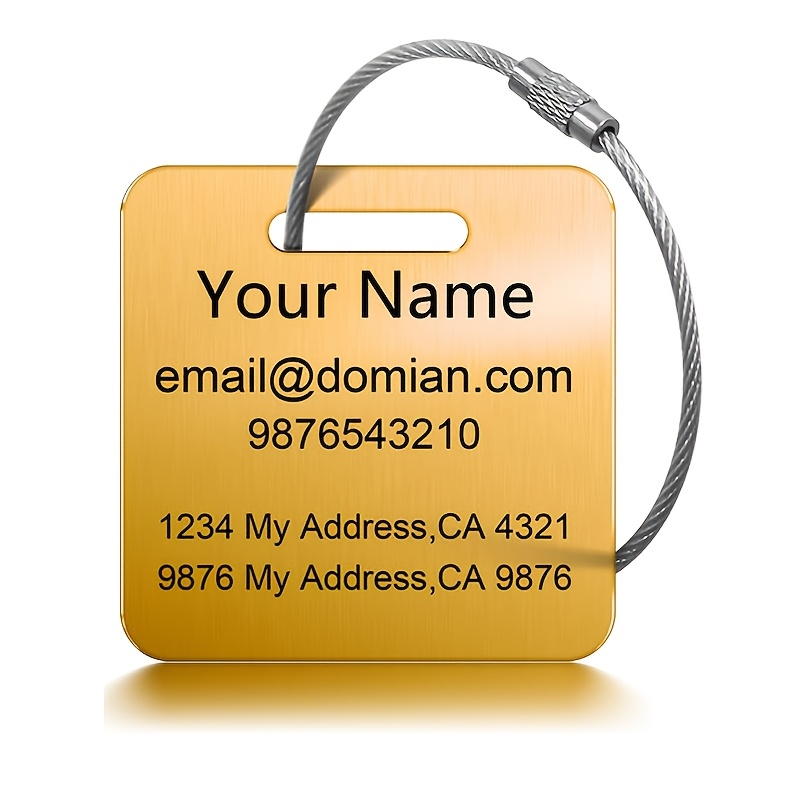 Customized Laser Engraved Stainless Steel Luggage Tag